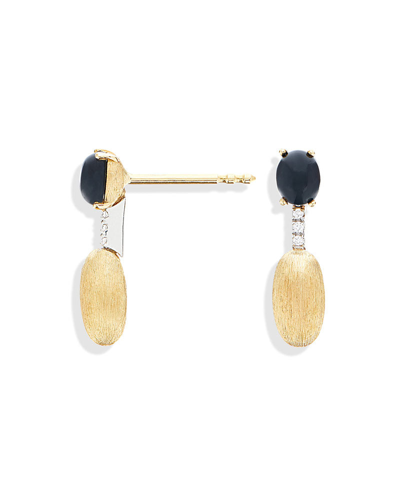 Nanis Orecchini "DANCING MYSTERY BLACK" pendenti in oro, diamanti e onice ne – Nanis Italian Jewels Presa