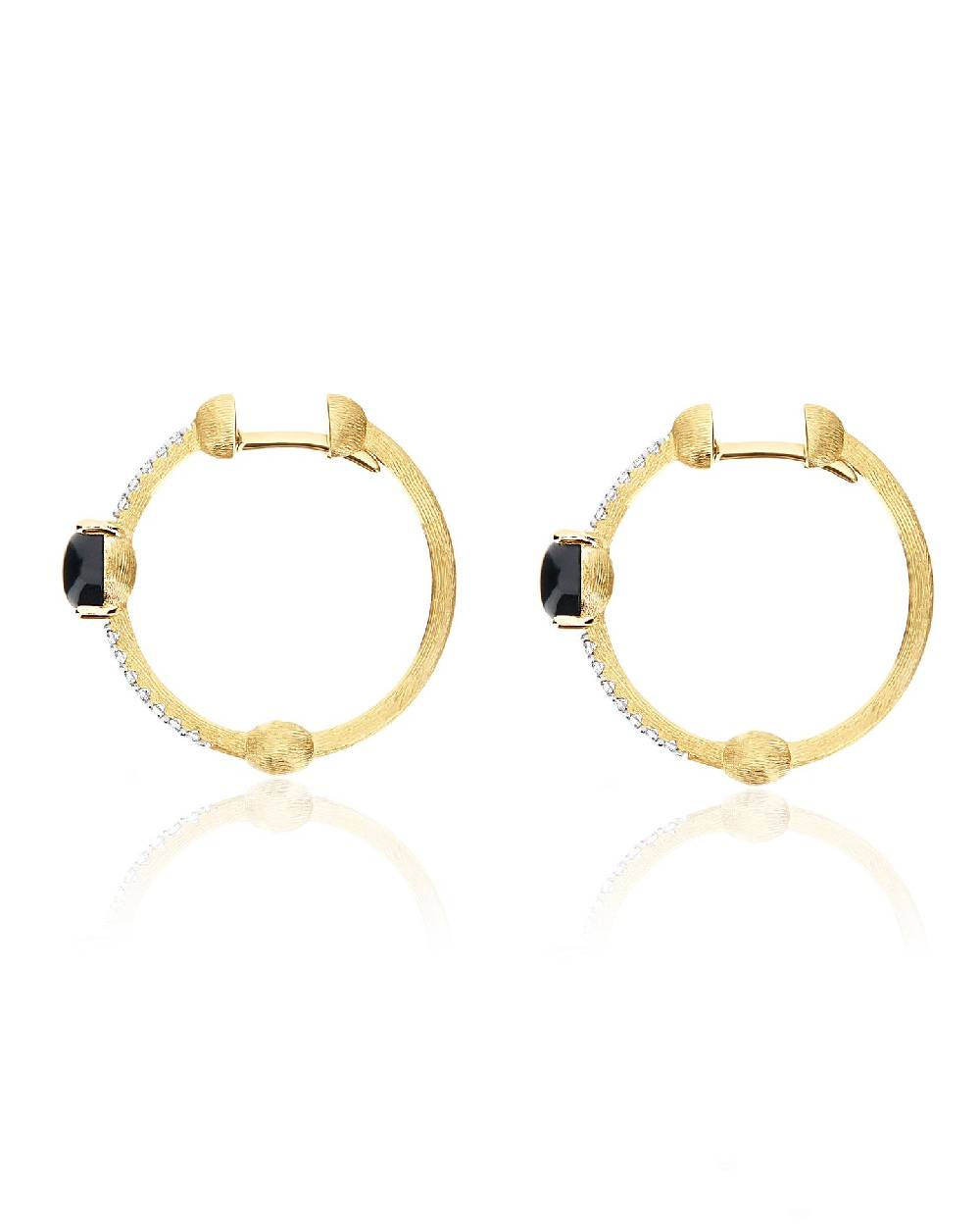 Nanis Orecchini "DANCING MYSTERY BLACK" a cerchio in oro, diamanti e onice n – Nanis Italian Jewels Sconto