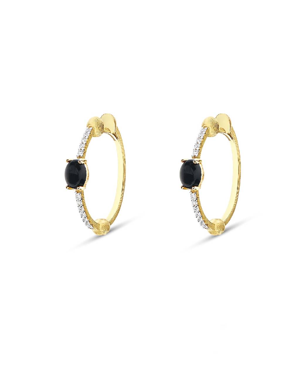 Nanis Orecchini "DANCING MYSTERY BLACK" a cerchio in oro, diamanti e onice n – Nanis Italian Jewels Sconto