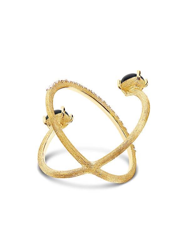 Nanis Anello ad incrocio "DANCING MYSTERY BLACK" in oro, diamanti e onice ne – Nanis Italian Jewels Offerta