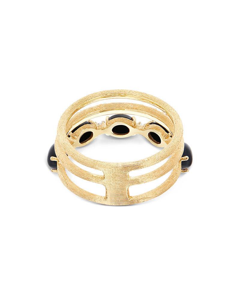 Nanis Anello "DANCING MYSTERY BLACK" a tripla fascia, in oro, pavé di diaman – Nanis Italian Jewels Online