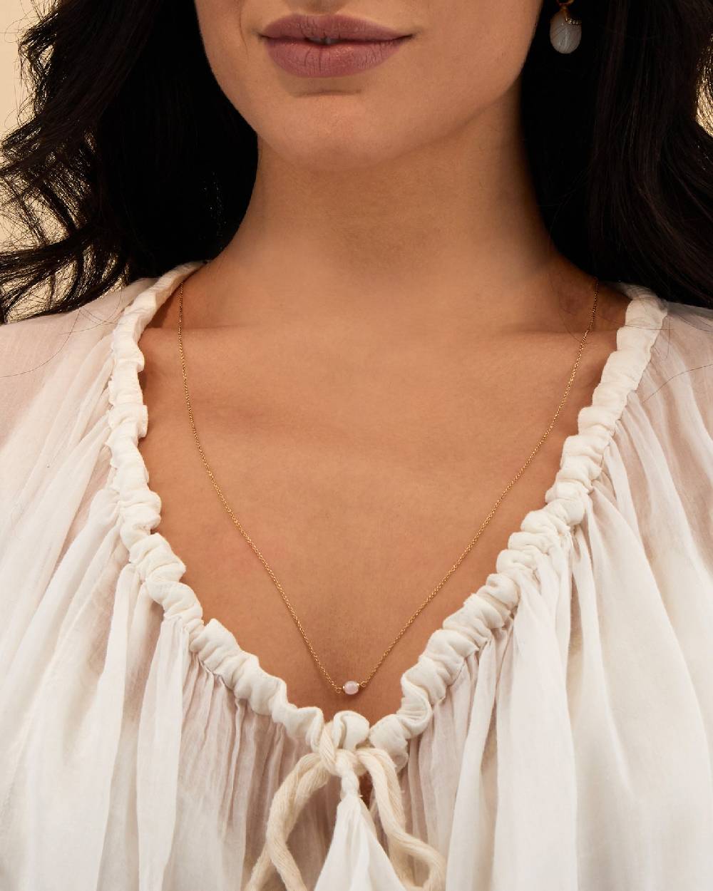 Nanis Collana "WHITE DESERT" in oro e pietra di luna (lunga) – Nanis Italian Jewels Duty-free