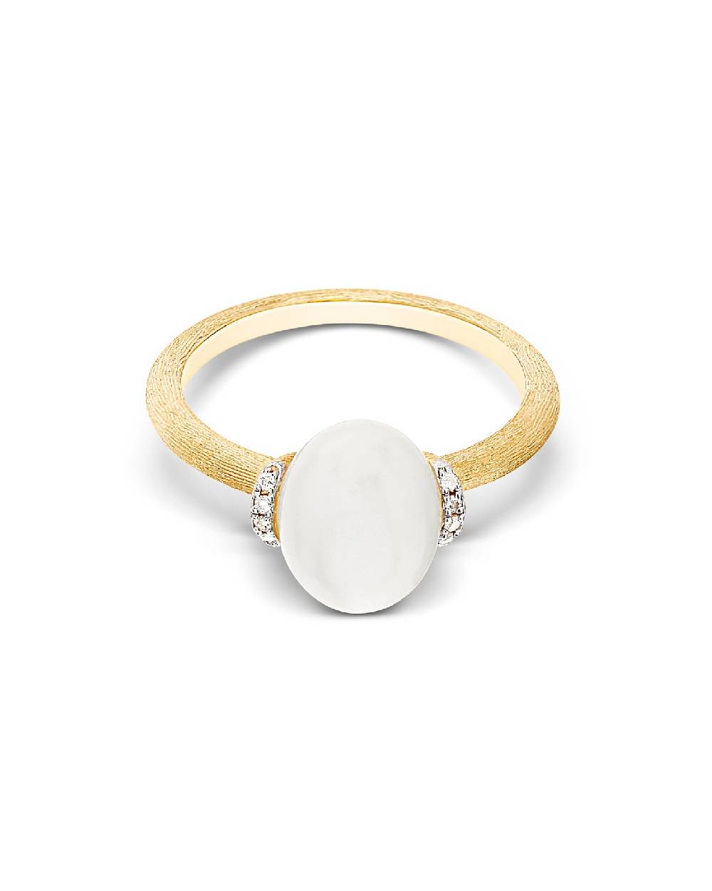 Nanis Anello "WHITE DESERT" in oro, diamanti e pietra di luna (piccolo) – Nanis Italian Jewels Italy