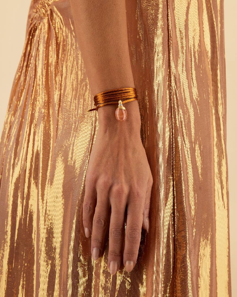 Nanis Pendente "PETRA" in oro, diamanti e avventurina arancione (grande) – Nanis Italian Jewels Italia