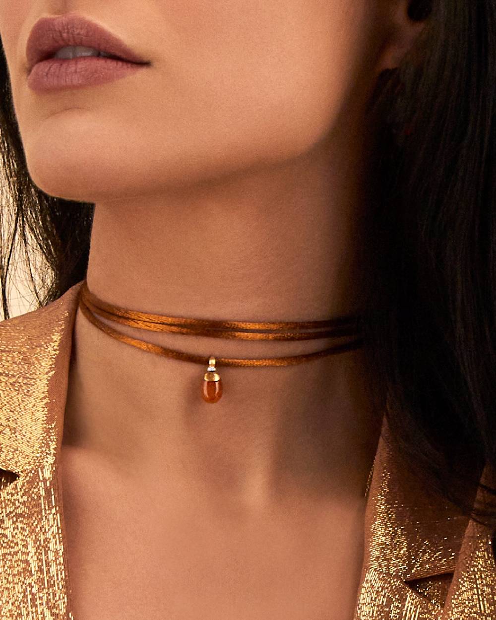 Nanis Pendente "PETRA" in oro, diamanti e avventurina arancione (piccolo) – Nanis Italian Jewels In Linea