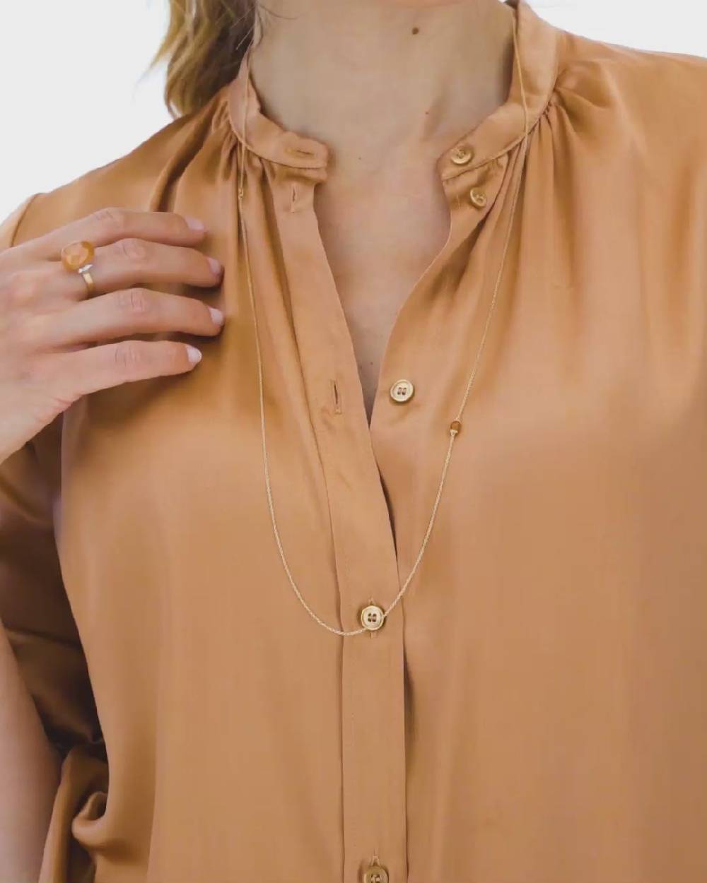 Nanis Collana "PETRA" in oro e avventurina arancione (lunga) – Nanis Italian Jewels Nuovo