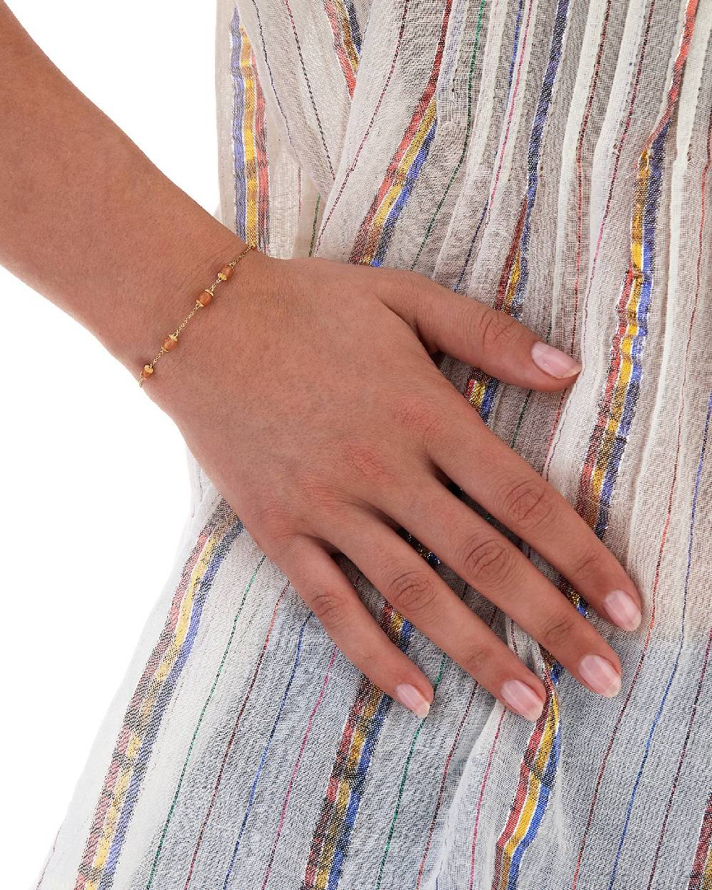 Nanis Bracciale "PETRA" oro e avventurina arancione – Nanis Italian Jewels Promozione