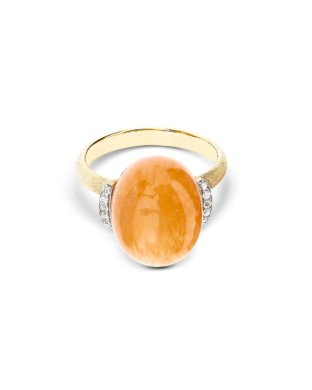 Nanis Anello "PETRA" in oro, diamanti e avventurina arancione (grande) – Nanis Italian Jewels Soddisfazione Garantita