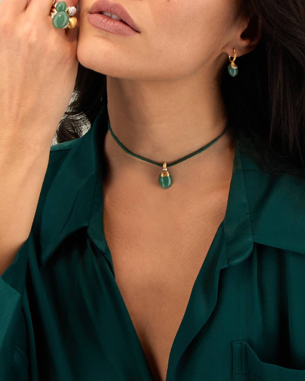 Nanis Pendente "AMAZZONIA" in oro, diamanti e avventurina verde (medio) – Nanis Italian Jewels Acquista Ora