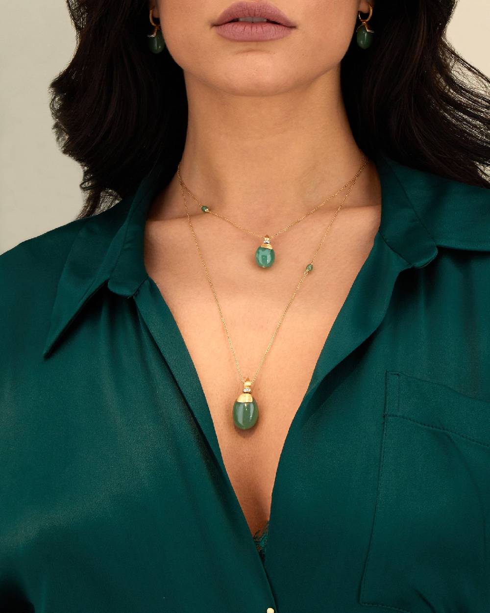 Nanis Pendente "AMAZZONIA" in oro, diamanti e avventurina verde (medio) – Nanis Italian Jewels Acquista Ora