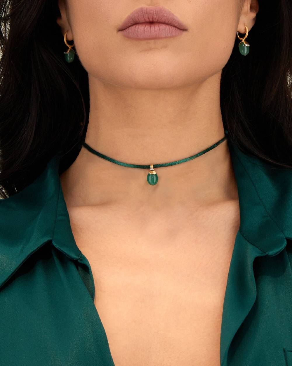 Nanis Pendente "AMAZZONIA" in oro, diamanti e avventurina verde (piccolo) – Nanis Italian Jewels Consegna Veloce