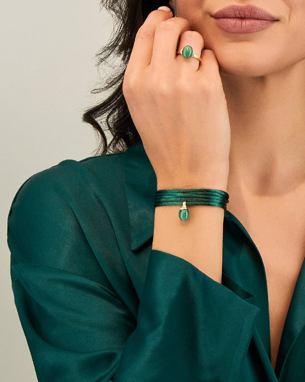 Nanis Pendente "AMAZZONIA" in oro, diamanti e avventurina verde (piccolo) – Nanis Italian Jewels Consegna Veloce