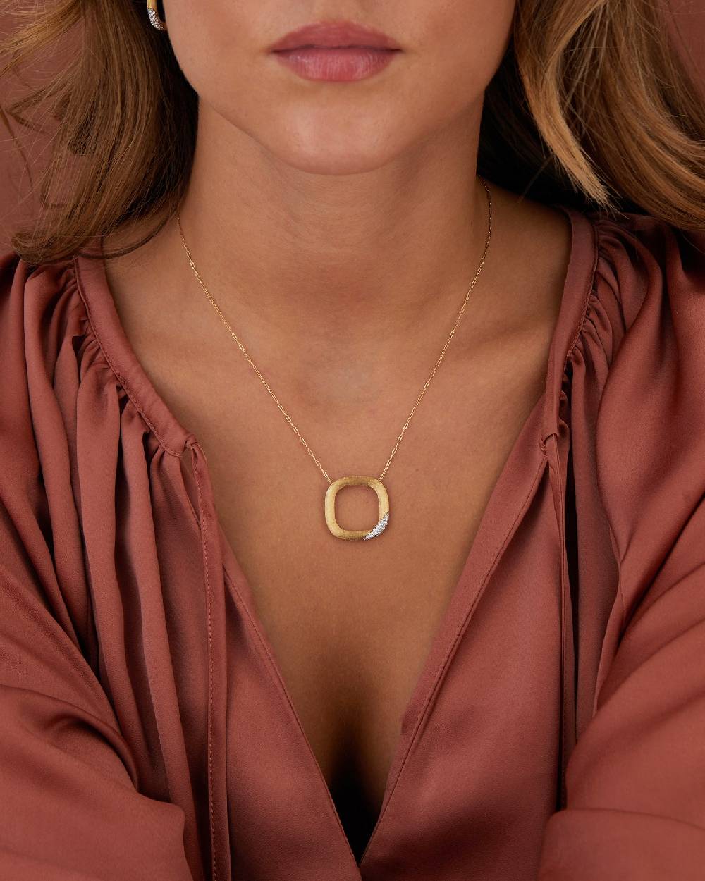 Nanis Collana "LIBERA" con ciondolo squadrato in oro e diamanti (grande) – Nanis Italian Jewels Saldi Di Fabbrica