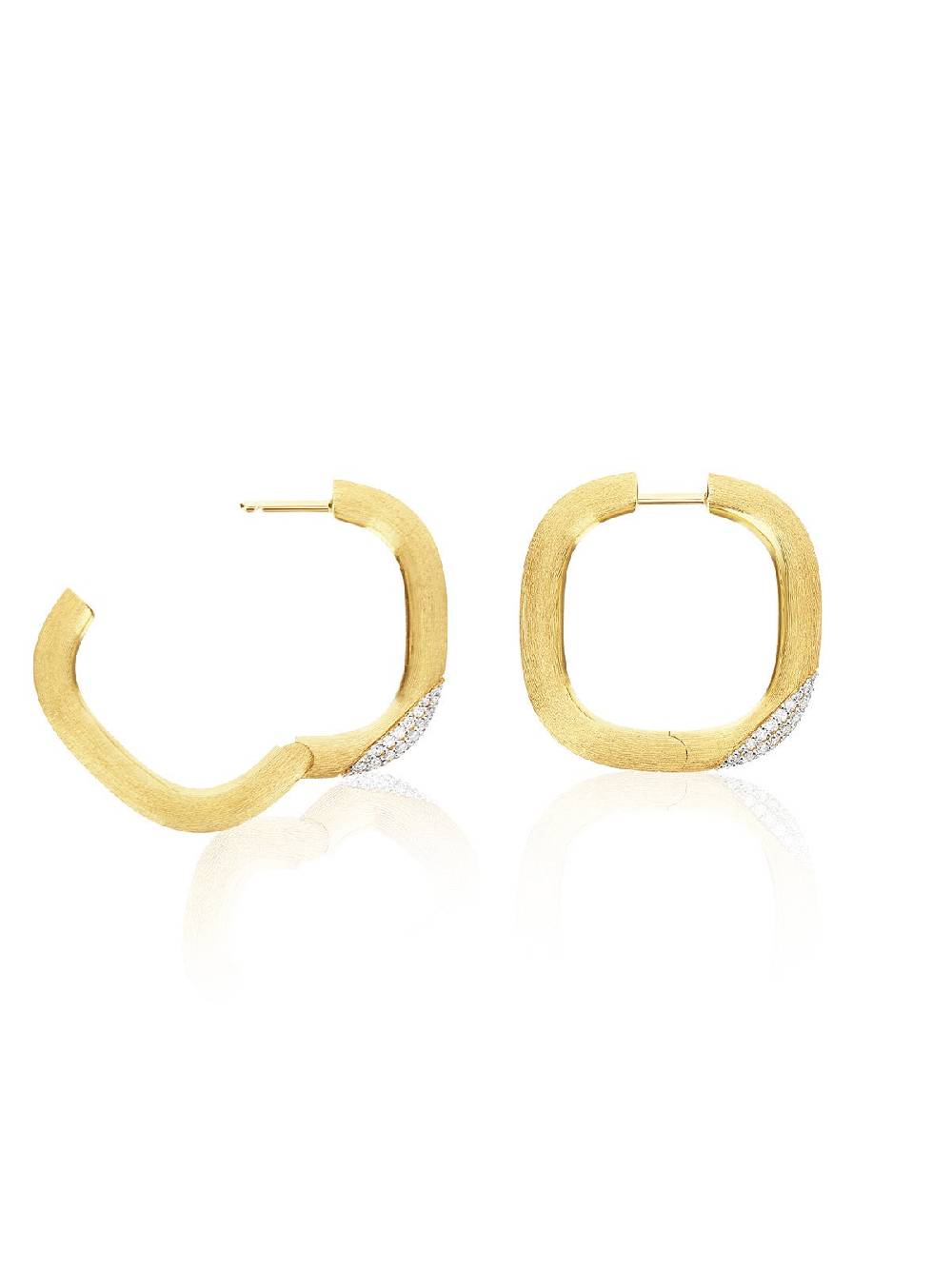 Nanis Orecchini "LIBERA" squadrati in oro e diamanti (grandi) – Nanis Italian Jewels Vendite Flash