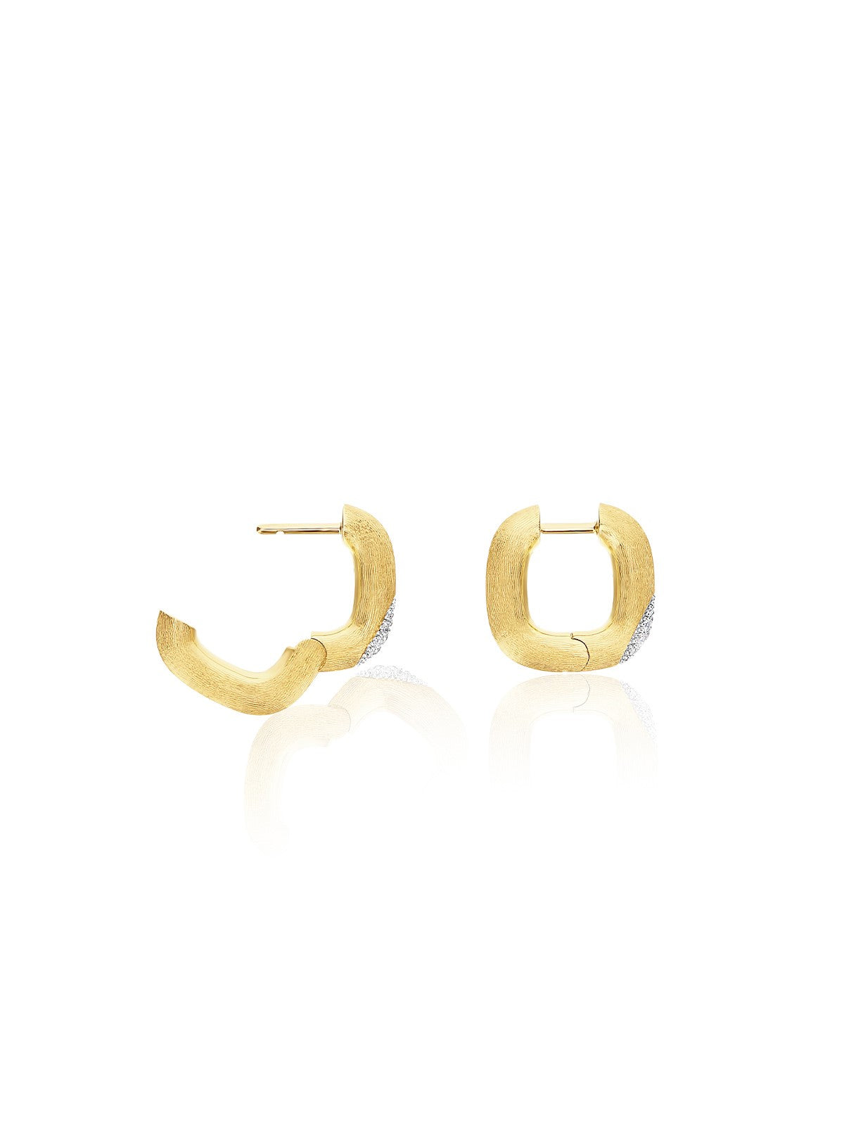 Nanis Orecchini "LIBERA" squadrati in oro e diamanti (piccoli) – Nanis Italian Jewels Negozio