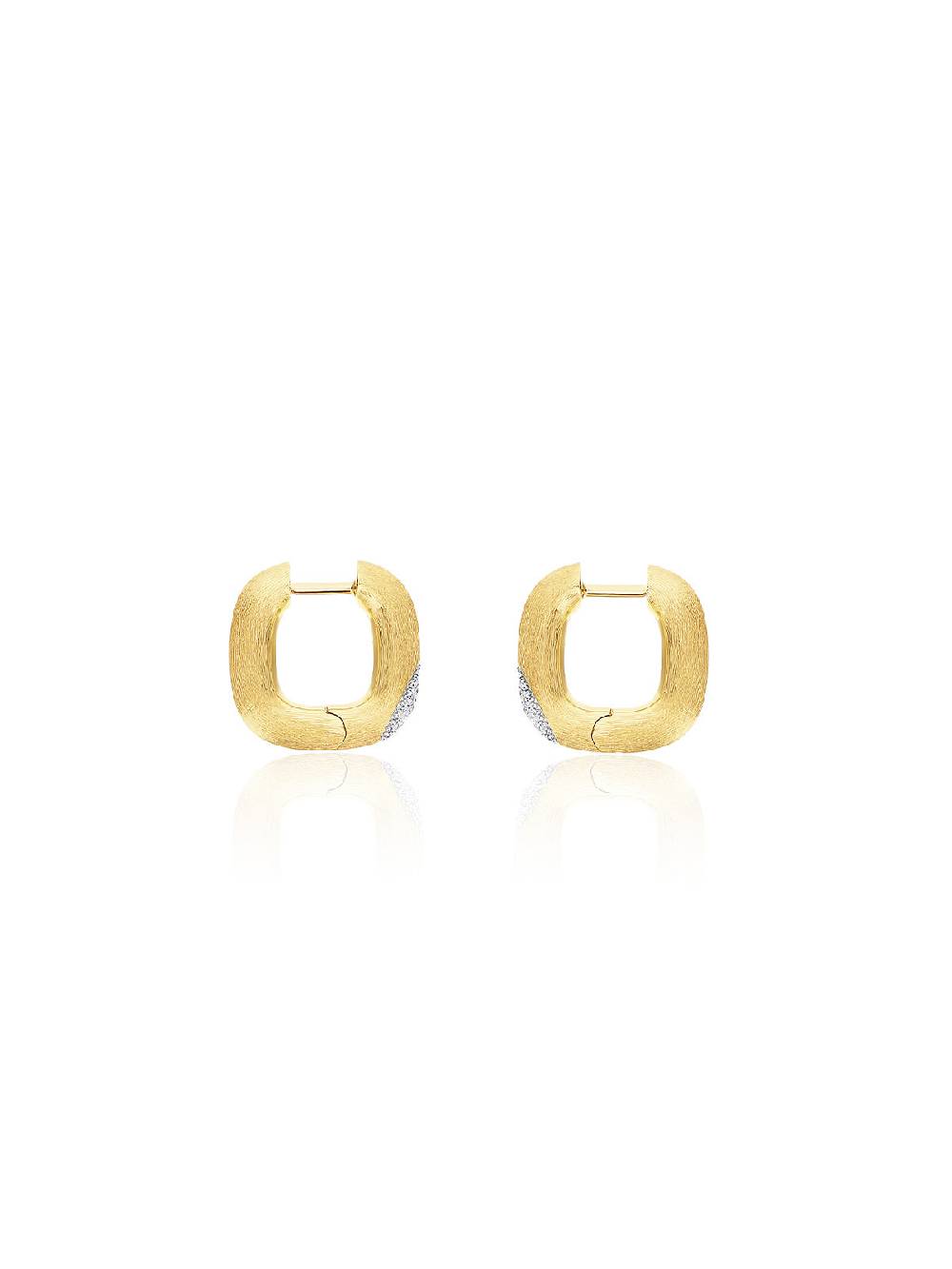 Nanis Orecchini "LIBERA" squadrati in oro e diamanti (piccoli) – Nanis Italian Jewels Negozio