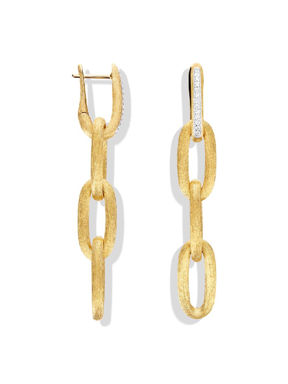 Nanis Orecchini "LIBERA SOUL" pendenti con triplo elemento in oro e diamanti – Nanis Italian Jewels Moda
