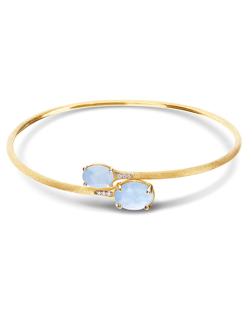 Nanis Bracciale a schiava "IPANEMA" in oro, acquamarina e diamanti – Nanis Italian Jewels Qualità