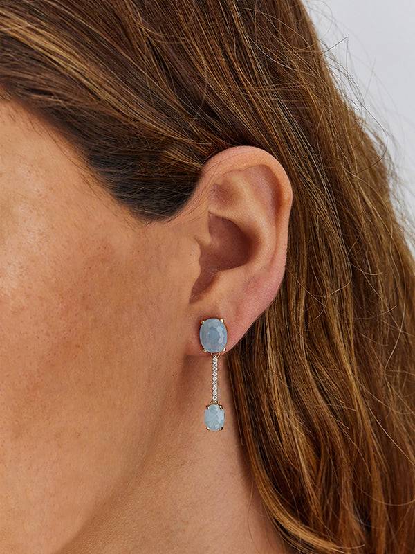 Nanis Orecchini "IPANEMA" in oro, acquamarina e barrette di diamanti – Nanis Italian Jewels Spedizione Gratuita