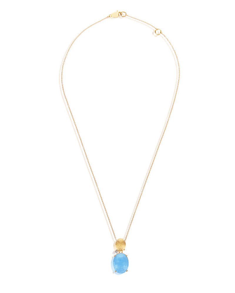 Nanis Collana "IPANEMA" con boule pendente in oro, acquamarina e dettaglio d – Nanis Italian Jewels Pezzi Unici