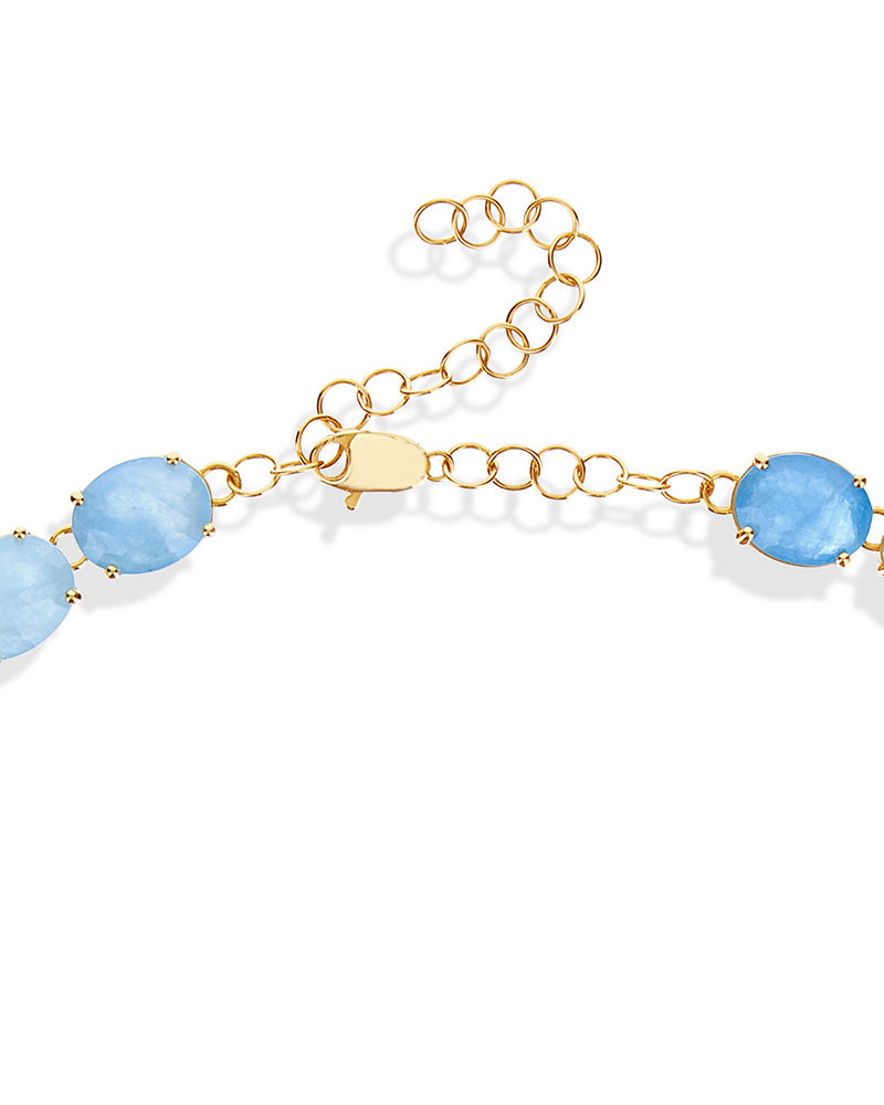 Nanis Collana girocollo "IPANEMA" in oro, acquamarina e diamanti – Nanis Italian Jewels Negozi Online