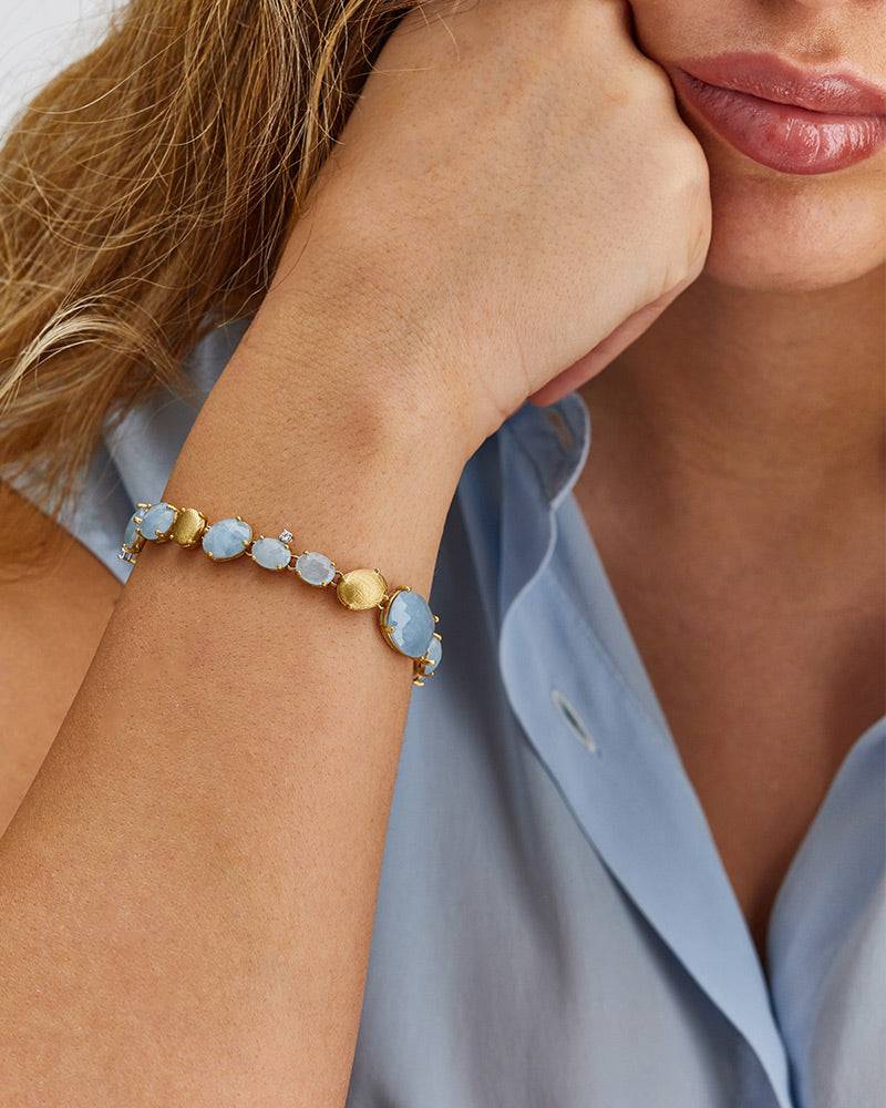 Nanis Bracciale "IPANEMA" in oro, acquamarina e diamanti – Nanis Italian Jewels Consegna Veloce