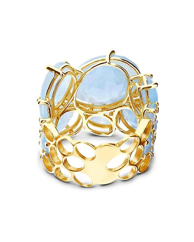 Nanis Anello "IPANEMA" a fascia in oro e acquamarina – Nanis Italian Jewels Affare Del Giorno
