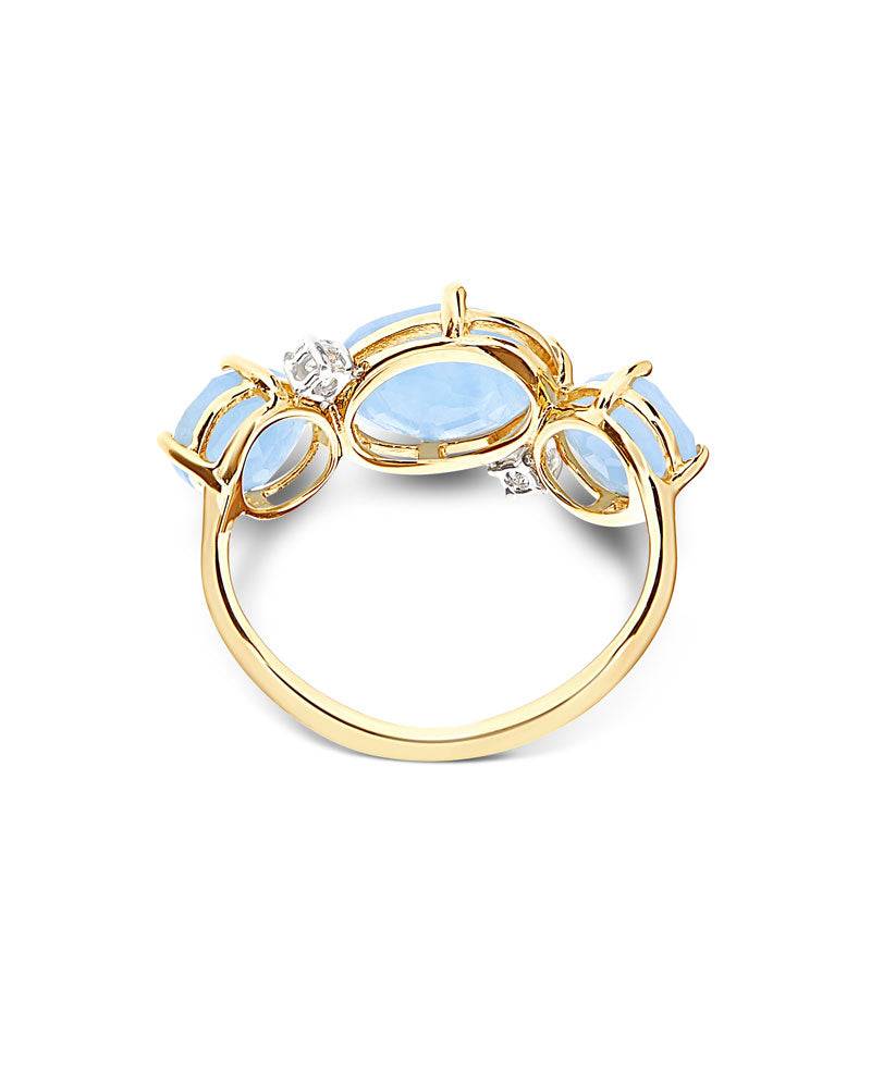 Nanis Anello "IPANEMA" in oro, acquamarina e dettagli di diamanti – Nanis Italian Jewels Prezzo Ridotto
