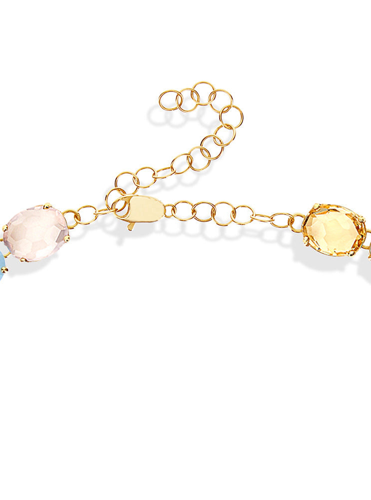Nanis Collana girocollo "IPANEMA" in oro, ametista, quarzo e topazio blu – Nanis Italian Jewels Sottocosto