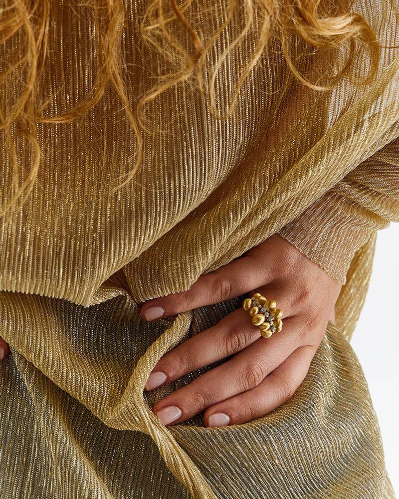 Nanis Anello "TRASFORMISTA" con elementi a goccia in oro e diamanti – Nanis Italian Jewels Vendite Flash