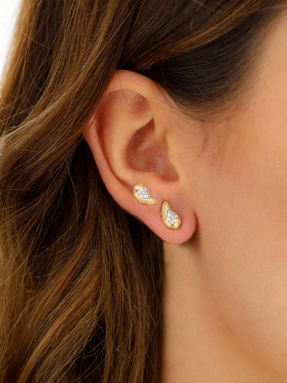 Nanis Orecchini a lobo "TRASFORMISTA" con elemento a goccia in oro e diamant – Nanis Italian Jewels Negozio