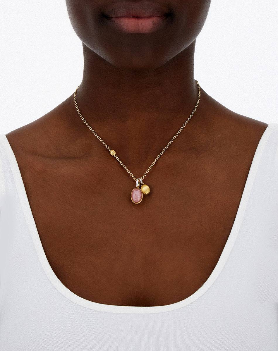 Nanis Collana a catena con charms pendenti "boules" in oro inciso, diamanti – Nanis Italian Jewels Presa