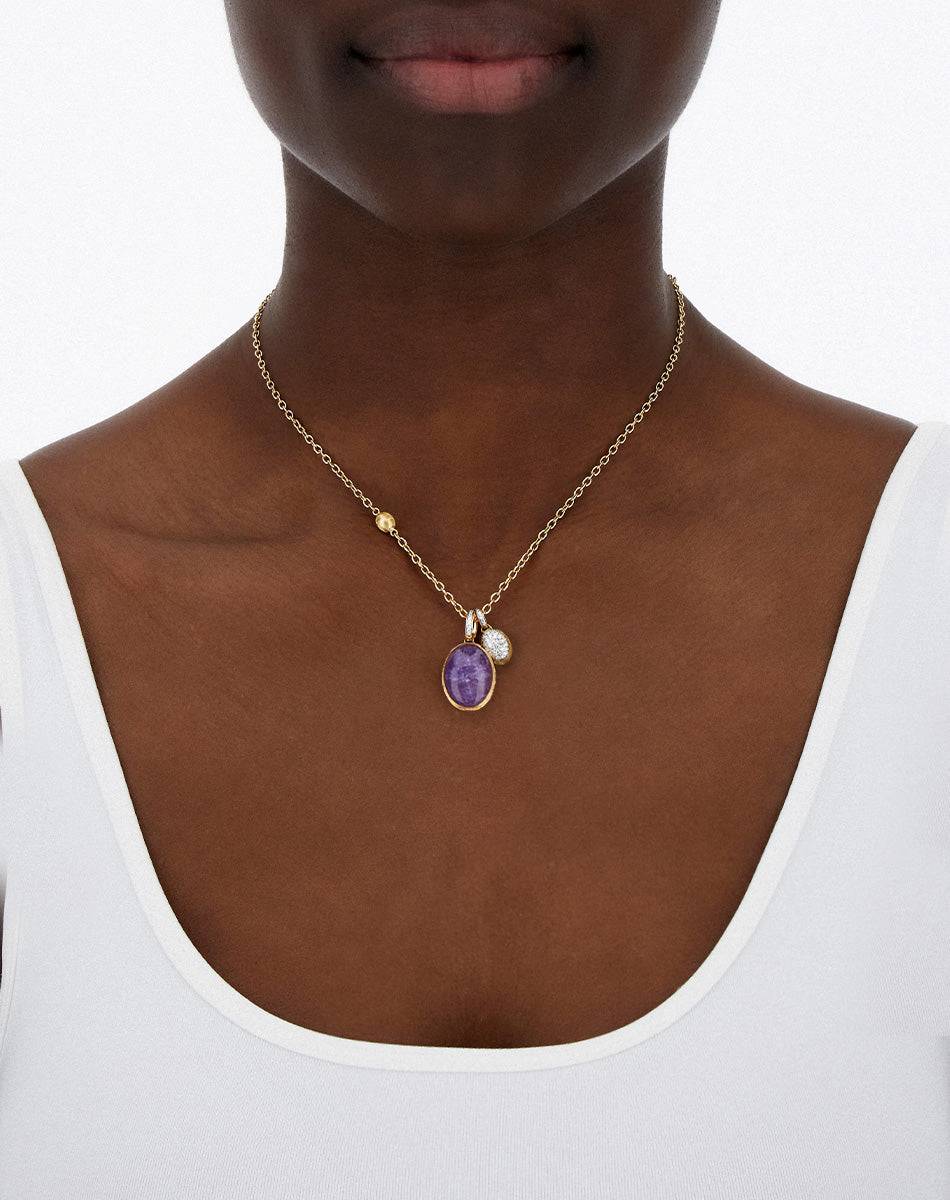 Nanis collana a catena con charms pendenti "boules" in oro inciso, diamanti – Nanis Italian Jewels Offerta