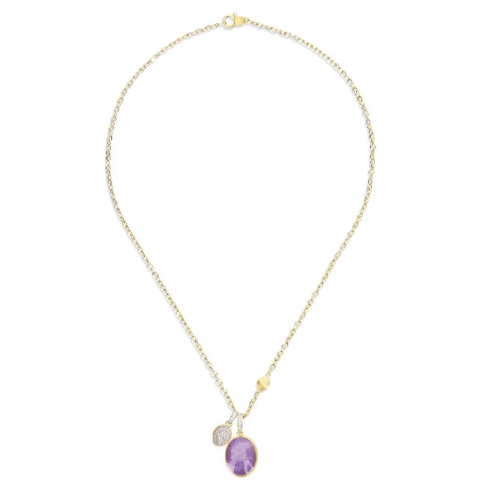 Nanis collana a catena con charms pendenti "boules" in oro inciso, diamanti – Nanis Italian Jewels Offerta