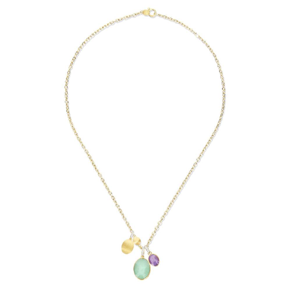 Nanis collana a catena con charms pendenti "boules" in oro inciso, diamanti – Nanis Italian Jewels Online