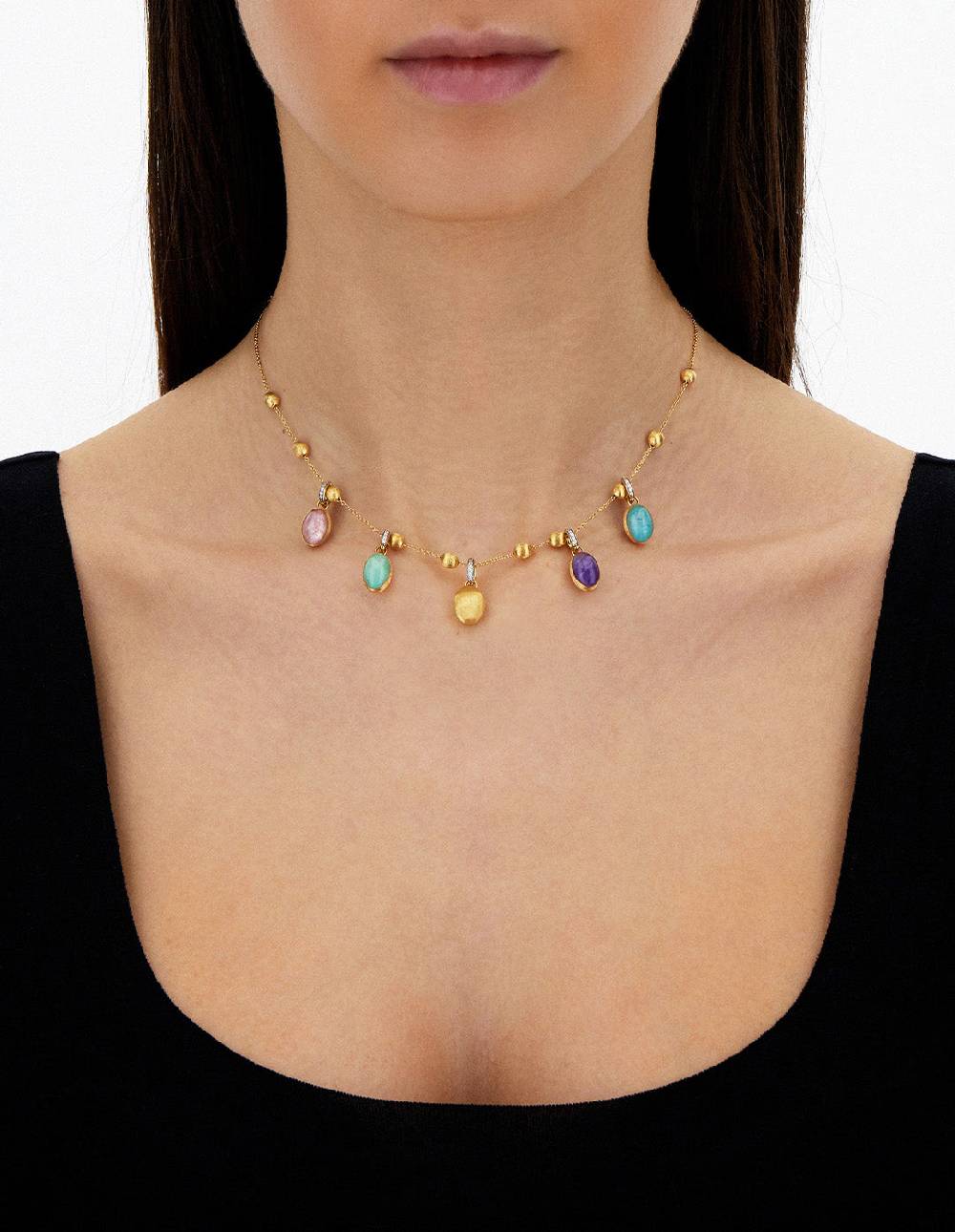 Nanis collana girocollo "soffio" con charms colorati in oro, diamanti e piet – Nanis Italian Jewels Saldi