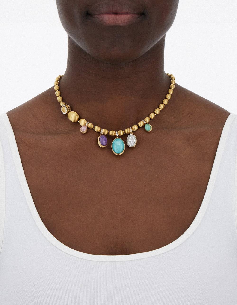 Nanis collana girocollo "ivy" con charms colorati in oro, diamanti e pietre – Nanis Italian Jewels Offerte