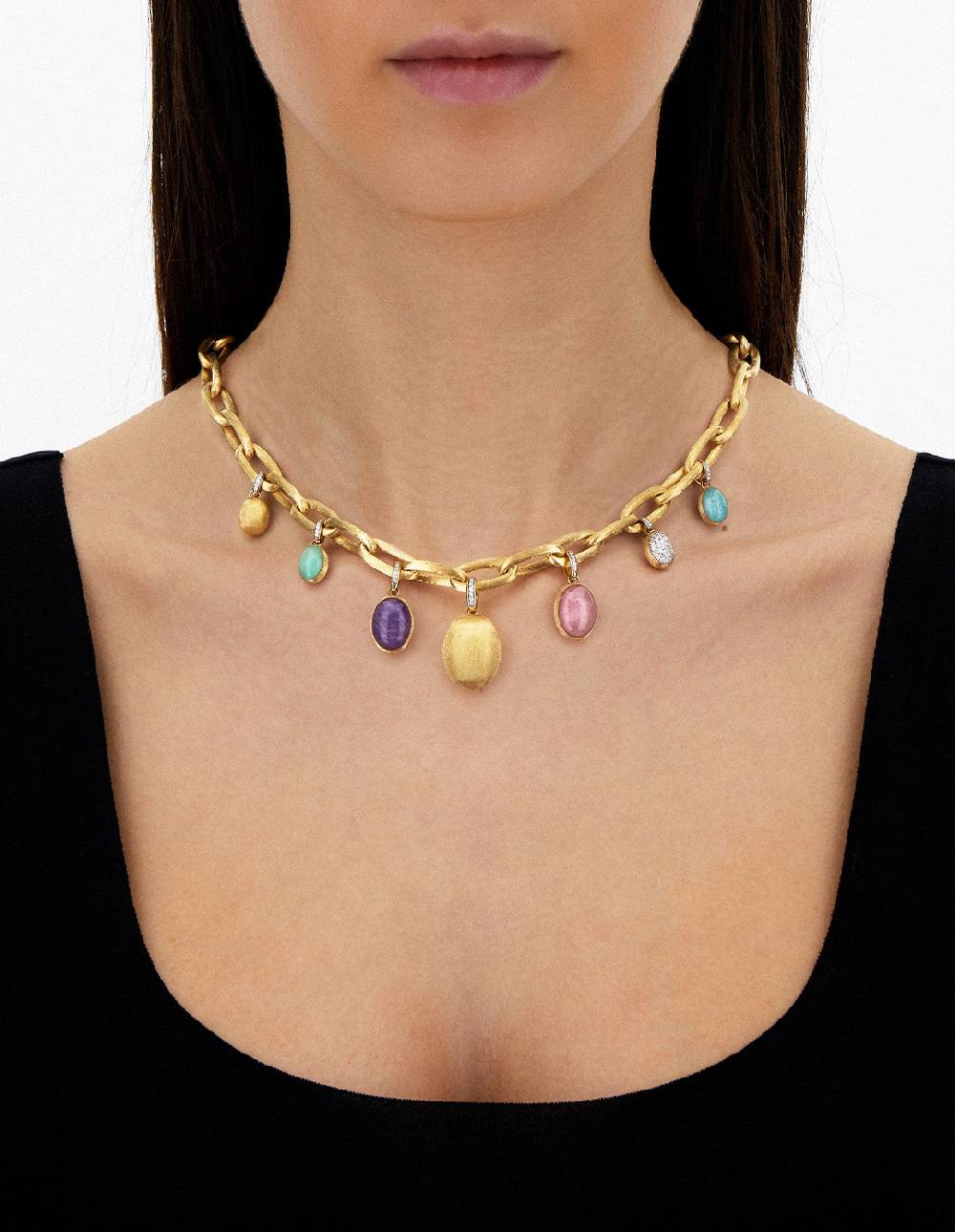 Nanis collana a catena "libera" con charms colorati in oro, diamanti e pietr – Nanis Italian Jewels Hotsell