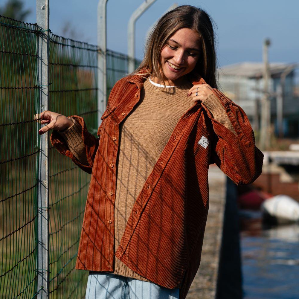 Seay / Camicia in Velluto a Coste Biscotto Delavé Acquista Ora