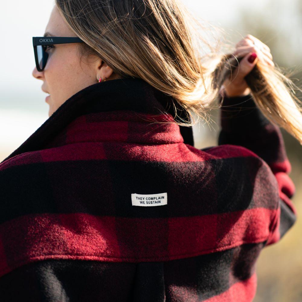 Seay / Cappotto Quadri Rosso Nero Novità
