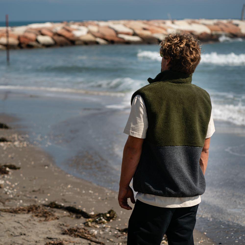 Seay / Gilet Teddy Sea Turtle & Nero Delavé Vendita Calda