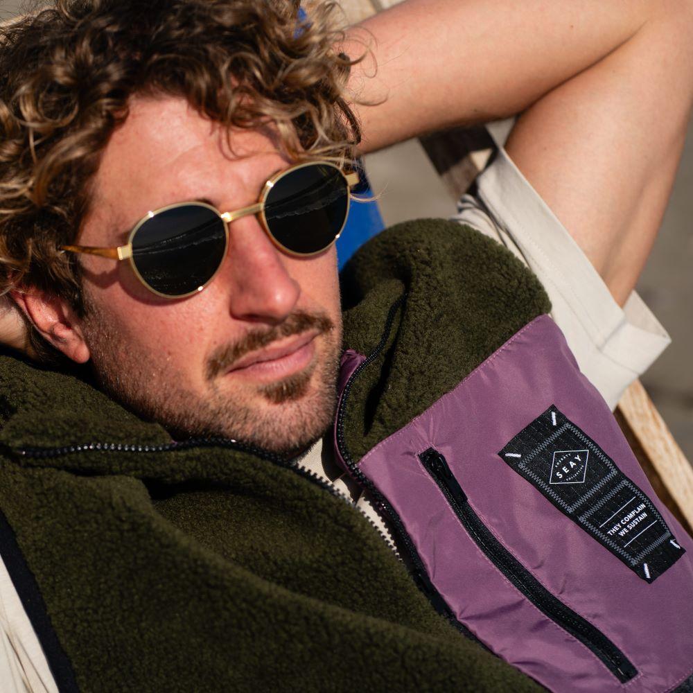 Seay / Gilet Teddy Sea Turtle & Nero Delavé Vendita Calda