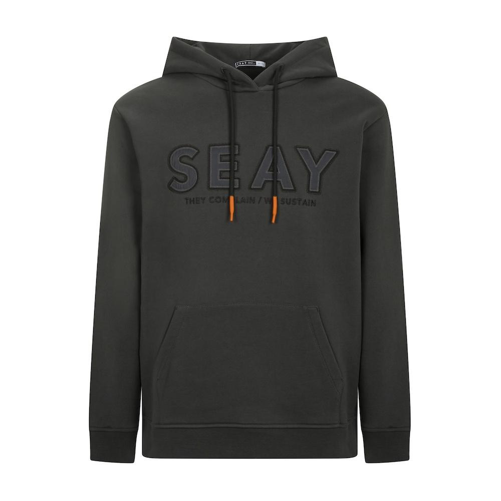 Seay / Felpa con Cappuccio Nera Delavé Saldi Di Fabbrica