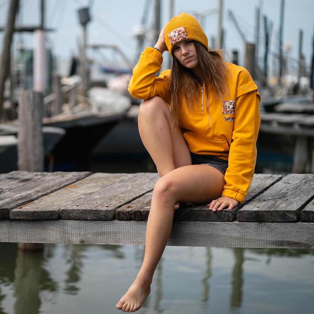 Seay / Cuffia Beanie Lana Ocra Moda