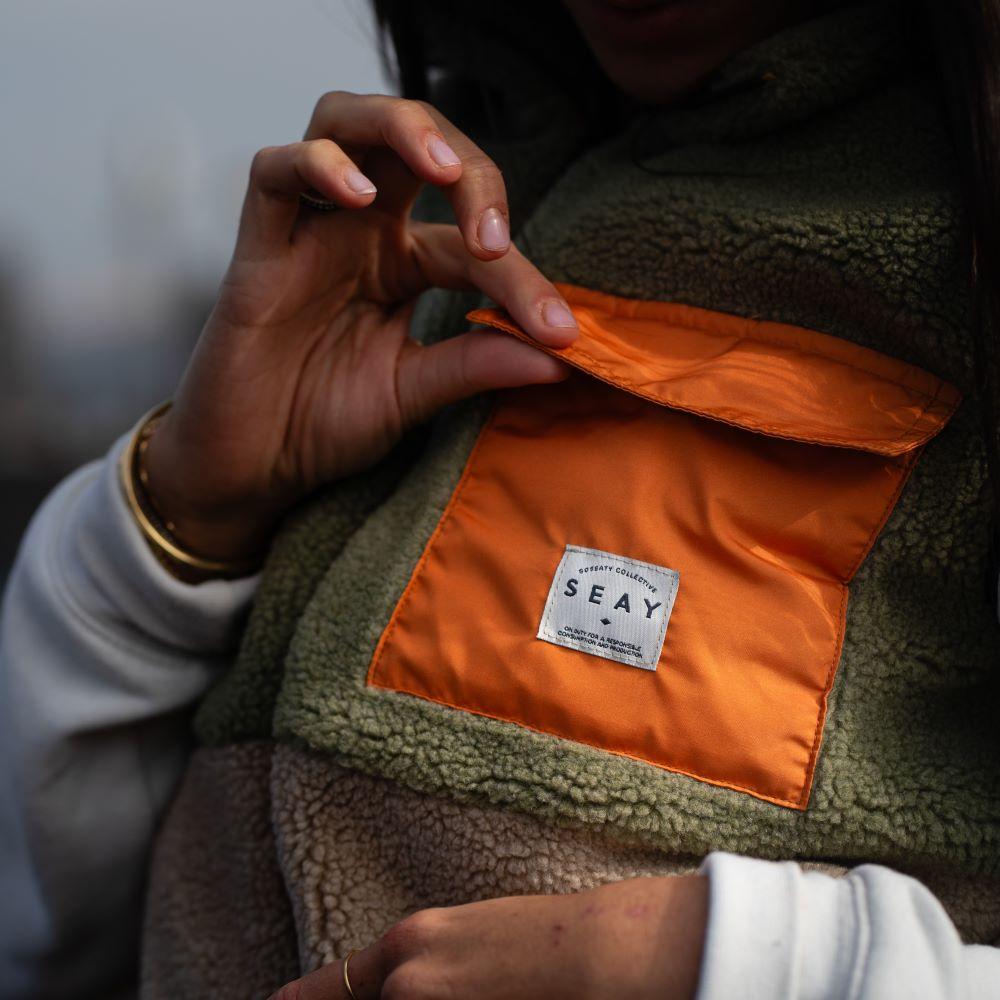 Seay / Gilet Teddy Verde Menta & Natural 2025