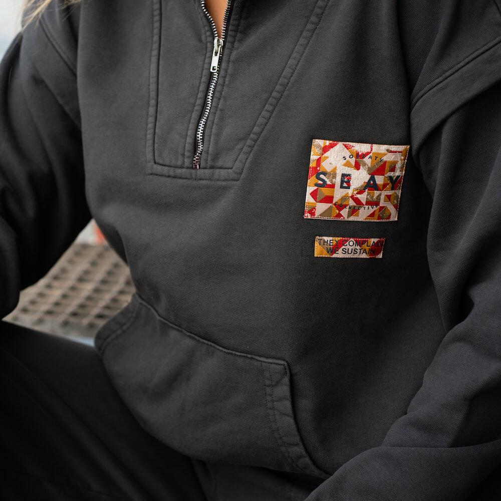 Seay / Felpa con Zip Nera Mandalay Nuovo