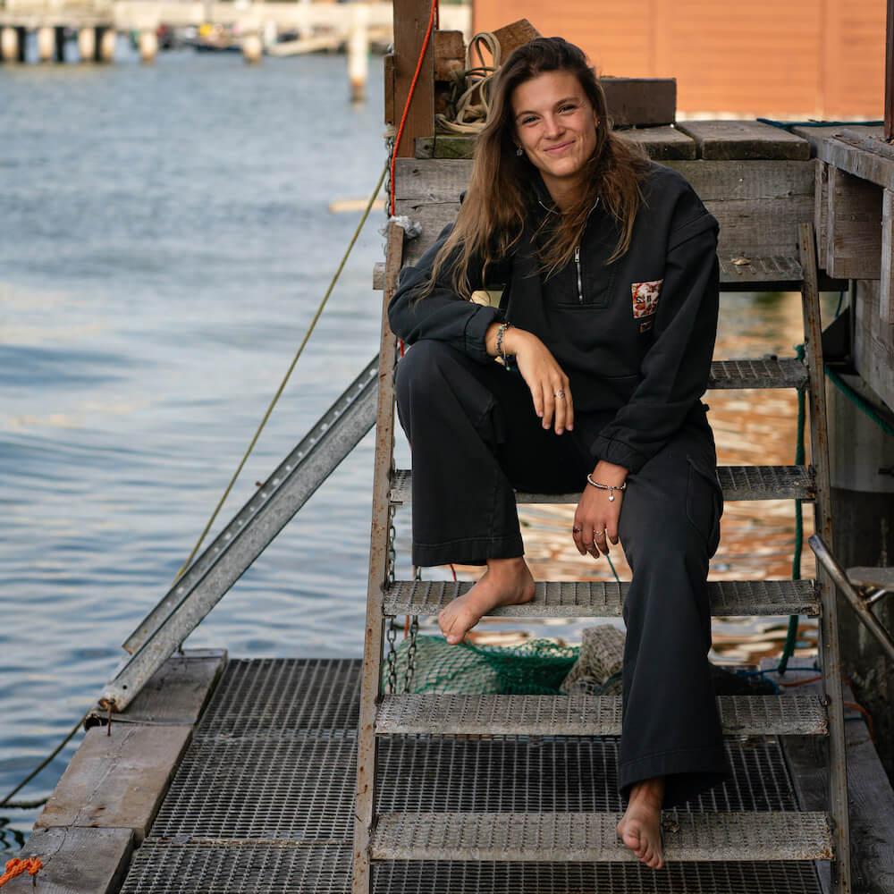 Seay / Felpa con Zip Nera Mandalay Nuovo