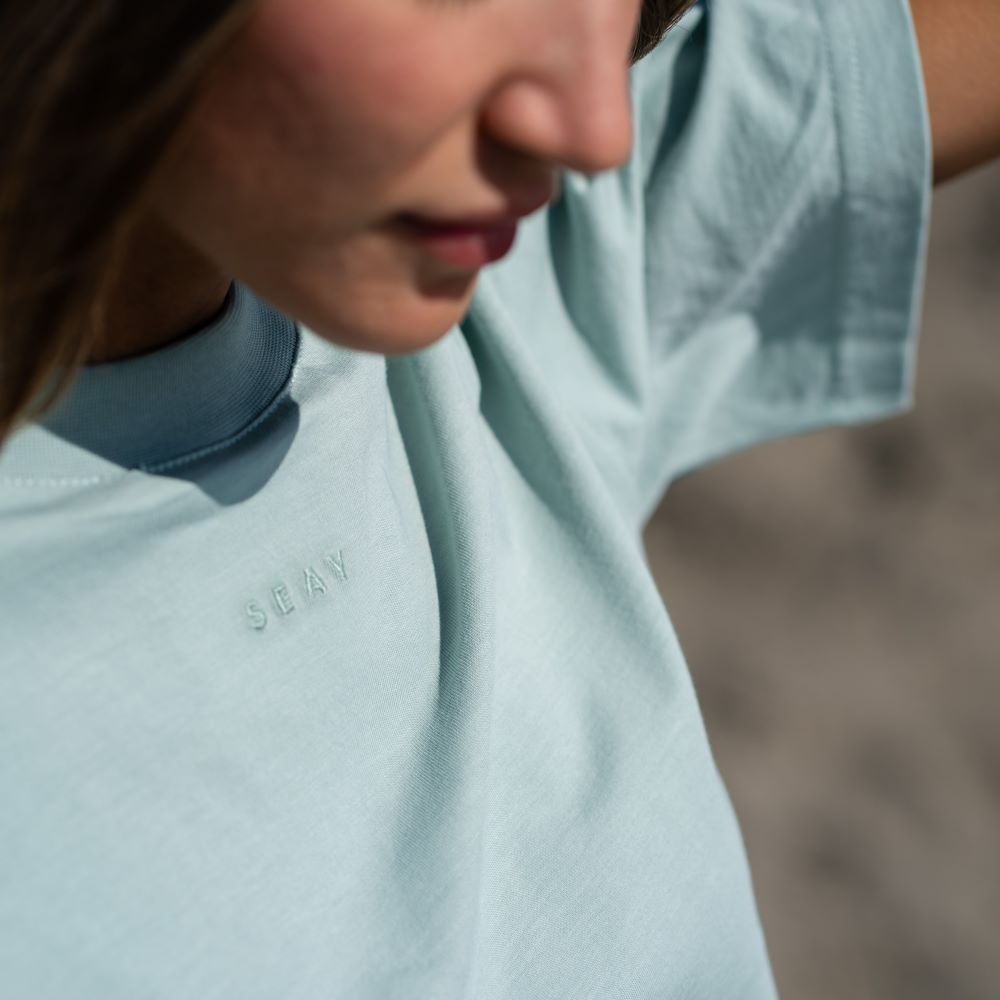 Seay / T-Shirt Verde Menta Delavé Promozione