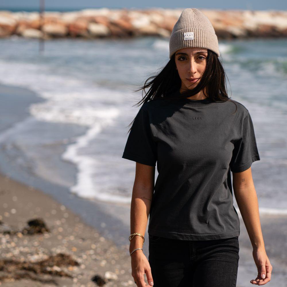 Seay / T-shirt Nera Delavé Spedizione Gratuita