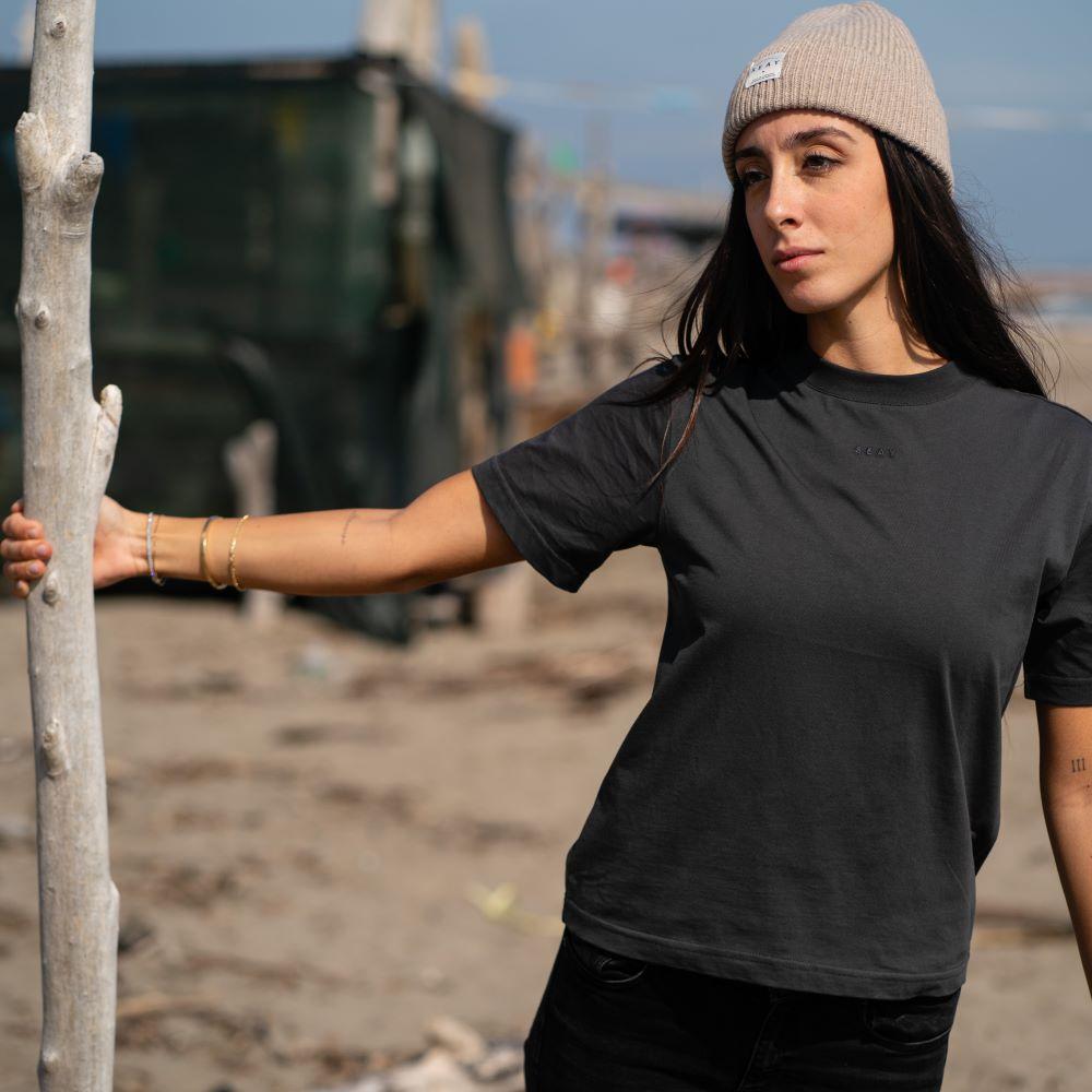 Seay / T-shirt Nera Delavé Spedizione Gratuita